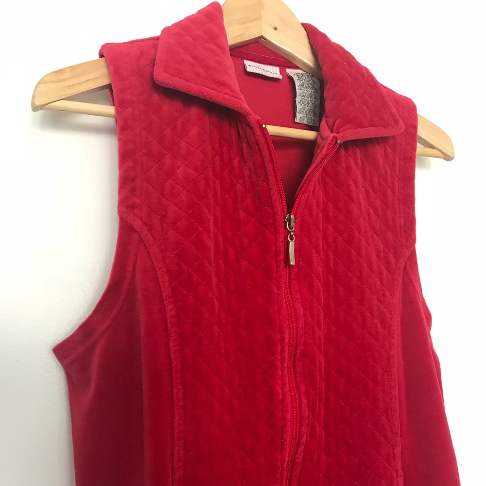 White Stag Red Velour Vest